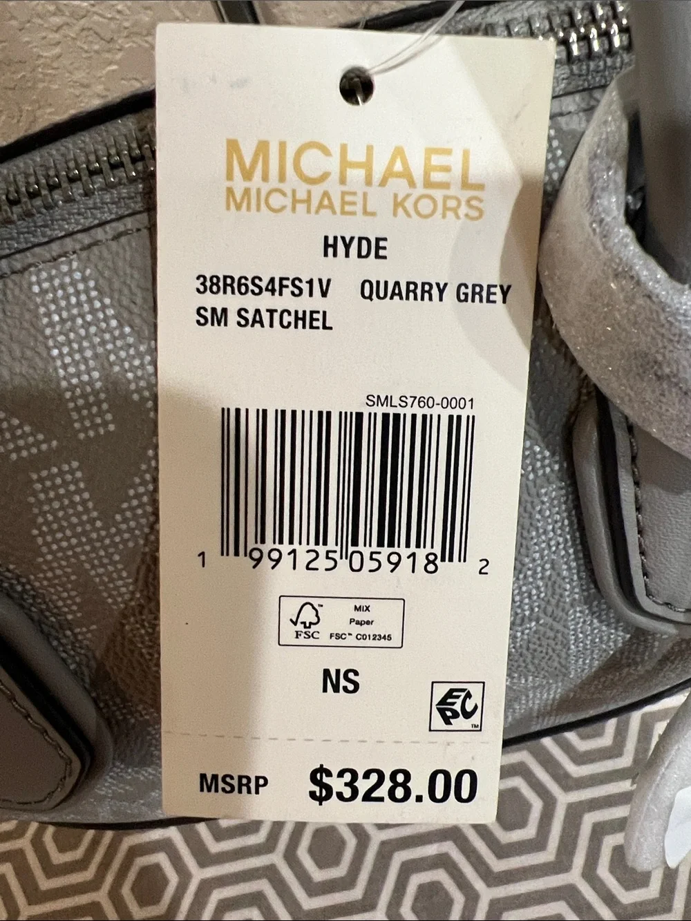 Michael Kors Quarry Grey sm satchel. HYDE